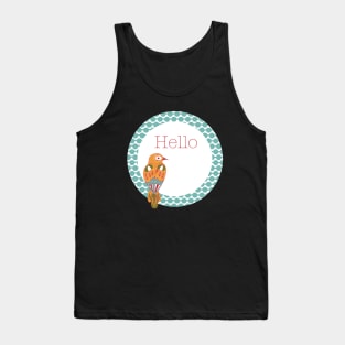 Hello folkart bird in circle Tank Top